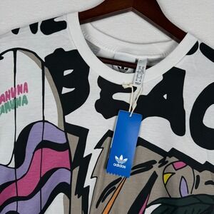 NEW Adidas Originals CM Tee Mens XL White AOP Beach Surf T-Shirt CE2272